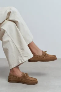 Nisantasi Shoes Maura ROME BEIGE Suede lace Detailed Women Loafer Shoes - Image 7