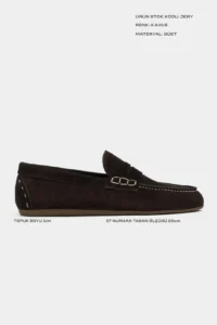 Nisantasi Shoes Jery Brown Suede Leather Women Loafer Shoes - Image 3