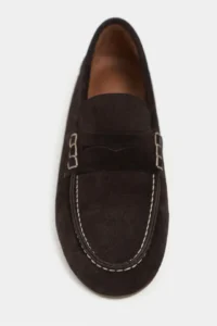 Nisantasi Shoes Jery Brown Suede Leather Women Loafer Shoes - Image 4