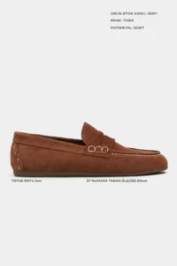 Nisantasi Shoes Jery Tan Suede Leather Women Loafer Shoes - Image 3