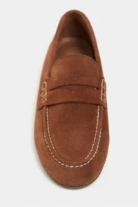 Nisantasi Shoes Jery Tan Suede Leather Women Loafer Shoes - Image 4