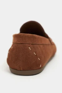 Nisantasi Shoes Jery Tan Suede Leather Women Loafer Shoes - Image 5
