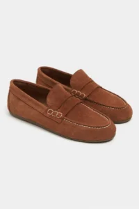Nisantasi Shoes Jery Tan Suede Leather Women Loafer Shoes - Image 6