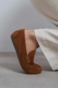 Nisantasi Shoes Jery Tan Suede Leather Women Loafer Shoes - Image 7