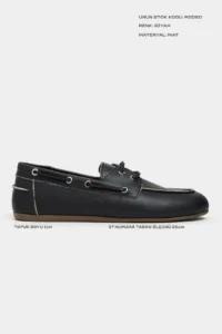 Nisantasi Shoes Rodeo Black MATTE lace Detailed Women Loafer Shoes - Image 3