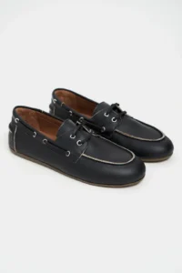 Nisantasi Shoes Rodeo Black MATTE lace Detailed Women Loafer Shoes - Image 6