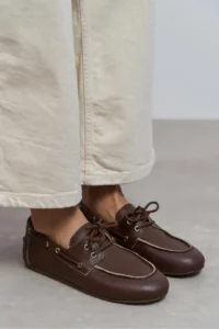 Nisantasi Shoes Rodeo COFFEE MATTE lace Detailed Women Loafer Shoes - Image 10