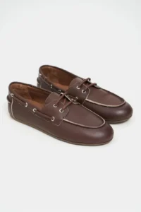 Nisantasi Shoes Rodeo COFFEE MATTE lace Detailed Women Loafer Shoes - Image 6