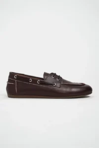Nisantasi Shoes Rodeo Burgundy MATTE lace Detailed Women Loafer Shoes