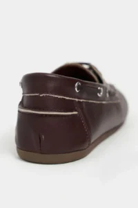 Nisantasi Shoes Rodeo Burgundy MATTE lace Detailed Women Loafer Shoes - Image 5