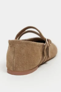 Nisantasi Shoes James ROME BEIGE Suede Leather Flat Sole Women Flats - Image 4