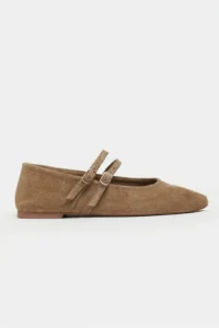 Nisantasi Shoes James ROME BEIGE Suede Leather Flat Sole Women Flats - Image 9