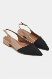 Nisantasi Shoes VIKTOR Nude Satin Front Black Ankle Belt Detailed Pointed toe Short Heels Women Flats - Image 6