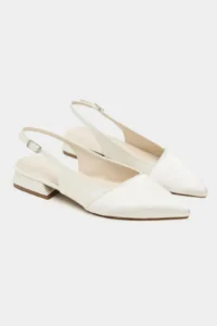 Nisantasi Shoes VIKTOR PEARL MATTE Front Pearl Satin Ankle Belt Detailed Pointed toe Short Heels Women Flats