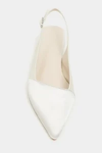 Nisantasi Shoes VIKTOR PEARL MATTE Front Pearl Satin Ankle Belt Detailed Pointed toe Short Heels Women Flats - Image 5