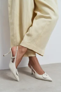 Nisantasi Shoes Nereid BEIGE Patent with accessories Pointed toe Light Back Thin Heels Women Shoes - Image 2