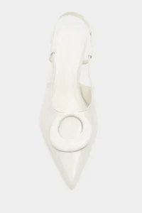 Nisantasi Shoes Nereid BEIGE Patent with accessories Pointed toe Light Back Thin Heels Women Shoes - Image 4