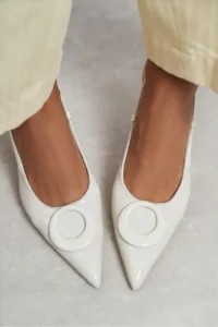 Nisantasi Shoes Nereid BEIGE Patent with accessories Pointed toe Light Back Thin Heels Women Shoes - Image 8