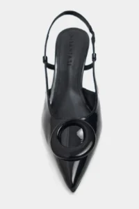 Nisantasi Shoes Nereid Black Patent with accessories Pointed toe Light Back Thin Heels Women Shoes - Image 5