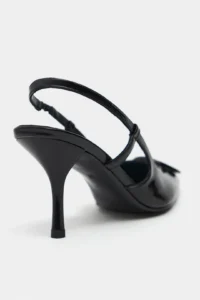 Nisantasi Shoes Nereid Black Patent with accessories Pointed toe Light Back Thin Heels Women Shoes - Image 6