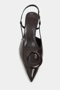 Nisantasi Shoes Nereid Brown Patent with accessories Pointed toe Light Back Thin Heels Women Shoes - Image 4
