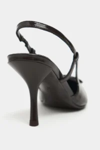Nisantasi Shoes Nereid Brown Patent with accessories Pointed toe Light Back Thin Heels Women Shoes - Image 5