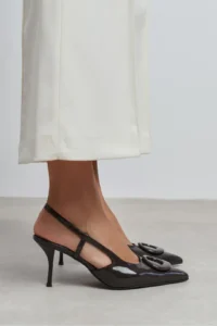 Nisantasi Shoes Nereid Brown Patent with accessories Pointed toe Light Back Thin Heels Women Shoes - Image 7
