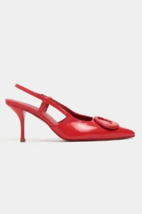 Nisantasi Shoes Nereid Red Patent with accessories Pointed toe Light Back Thin Heels Women Shoes