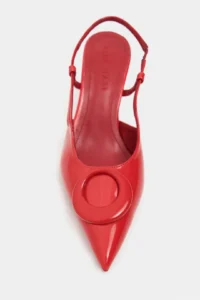 Nisantasi Shoes Nereid Red Patent with accessories Pointed toe Light Back Thin Heels Women Shoes - Image 4