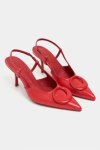 Nisantasi Shoes Nereid Red Patent with accessories Pointed toe Light Back Thin Heels Women Shoes - Image 6