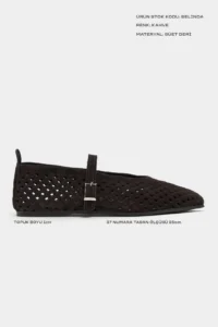 Nisantasi Shoes BELNDA Brown Suede Leather Studded Hair Clip Detailed Flat Sole Women Flats - Image 3