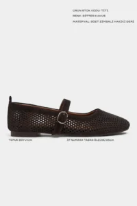Nisantasi Shoes Titi DARK Brown Suede Studded GENUINE Leather Hair Clip Detailed Flat Sole Women Flats - Image 3