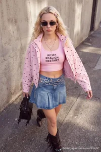 TRENDYOLMİLLA PINK Polka Dot Cotton Oversized Summer Thin Coat - Image 2