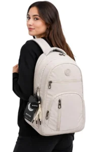 Bevitton 1710 Beige Waterproof Fabric School Bag Unisex School Backpack