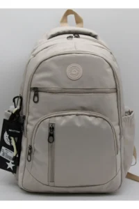 Bevitton 1710 Beige Waterproof Fabric School Bag Unisex School Backpack - Image 4