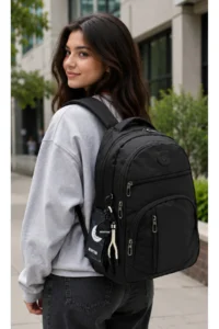 Bevitton Black Unisex School Backpack Waterproof Fabric Large Size Middle School High School University School Bag 170 - Image 3