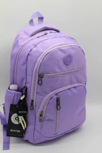 Bevitton 1710 Lilac Waterproof Fabric School Bag Unisex School Backpack - Image 3