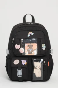 Roxbros Kawaii Korean Style Set of 3 Kids Primary School Bag with Pen Holder Lunch Bag Backpack with Accessories - Image 2