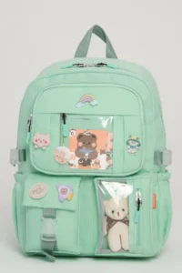 Roxbros Kawaii Korean Style Set of 3 Kids Primary School Bag with Pen Holder Lunch Bag Backpack with Accessories - Image 2
