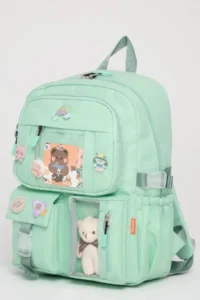 Roxbros Kawaii Korean Style Set of 3 Kids Primary School Bag with Pen Holder Lunch Bag Backpack with Accessories - Image 3