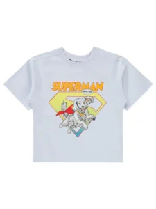 Superman Krypto Printed 2/5 Y T-Shirt - White3/4 Y - Image 3