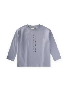 Cigit Slogan Long Sleeve T-Shirt 2/10 Y Pastel BLUE