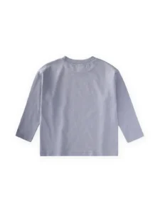 Cigit Slogan Long Sleeve T-Shirt 2/10 Y Pastel BLUE - Image 2