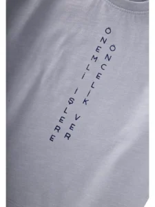 Cigit Slogan Long Sleeve T-Shirt 2/10 Y Pastel BLUE - Image 3