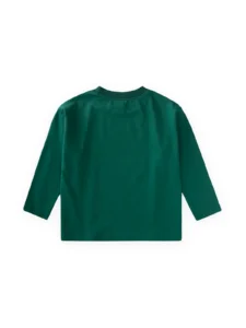 Cigit Slogan Long Sleeve T-Shirt 2/10 Y Green - Image 2