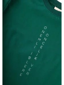 Cigit Slogan Long Sleeve T-Shirt 2/10 Y Green - Image 3