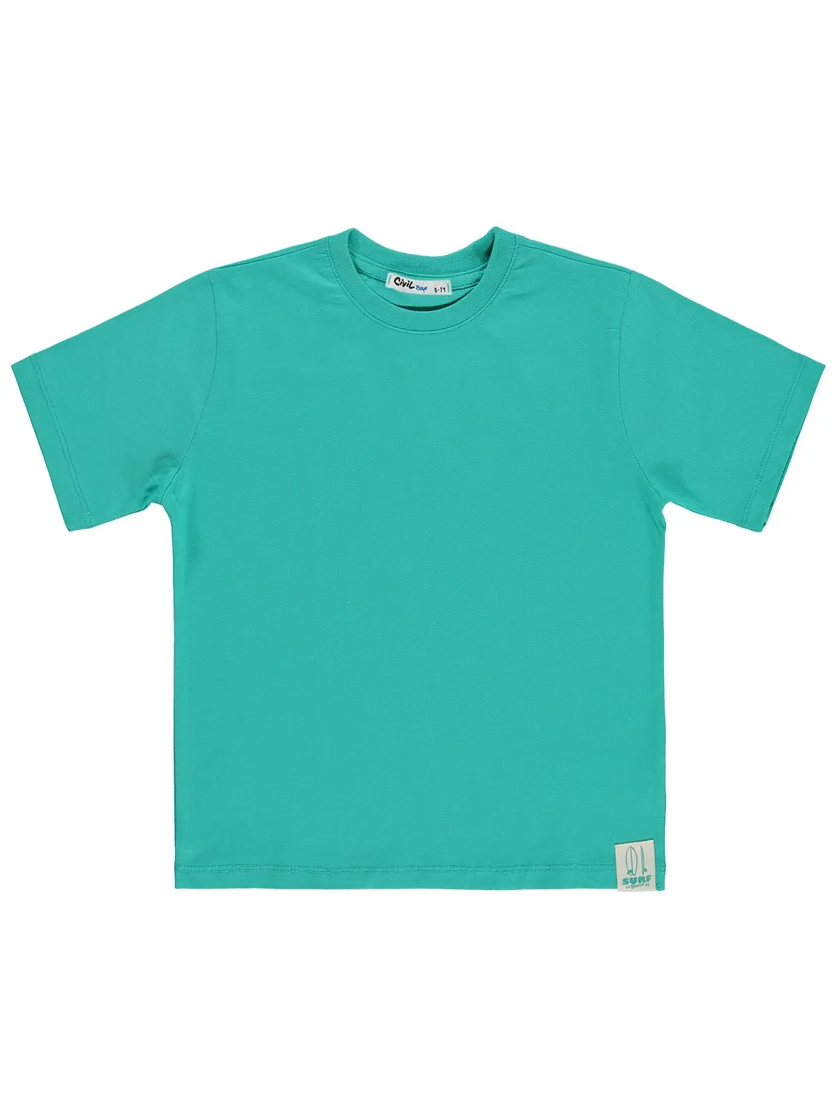 S000543456-26818_1 Civil Boys Basic Surf Etiketli 6/9 Y T-Shirt - Green - Image 1