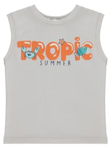 Civil Boys TROPIC Printed 2/5 Y T-Shirt - Dark Stone Color