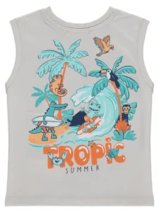 Civil Boys TROPIC Printed 2/5 Y T-Shirt - Dark Stone Color - Image 2