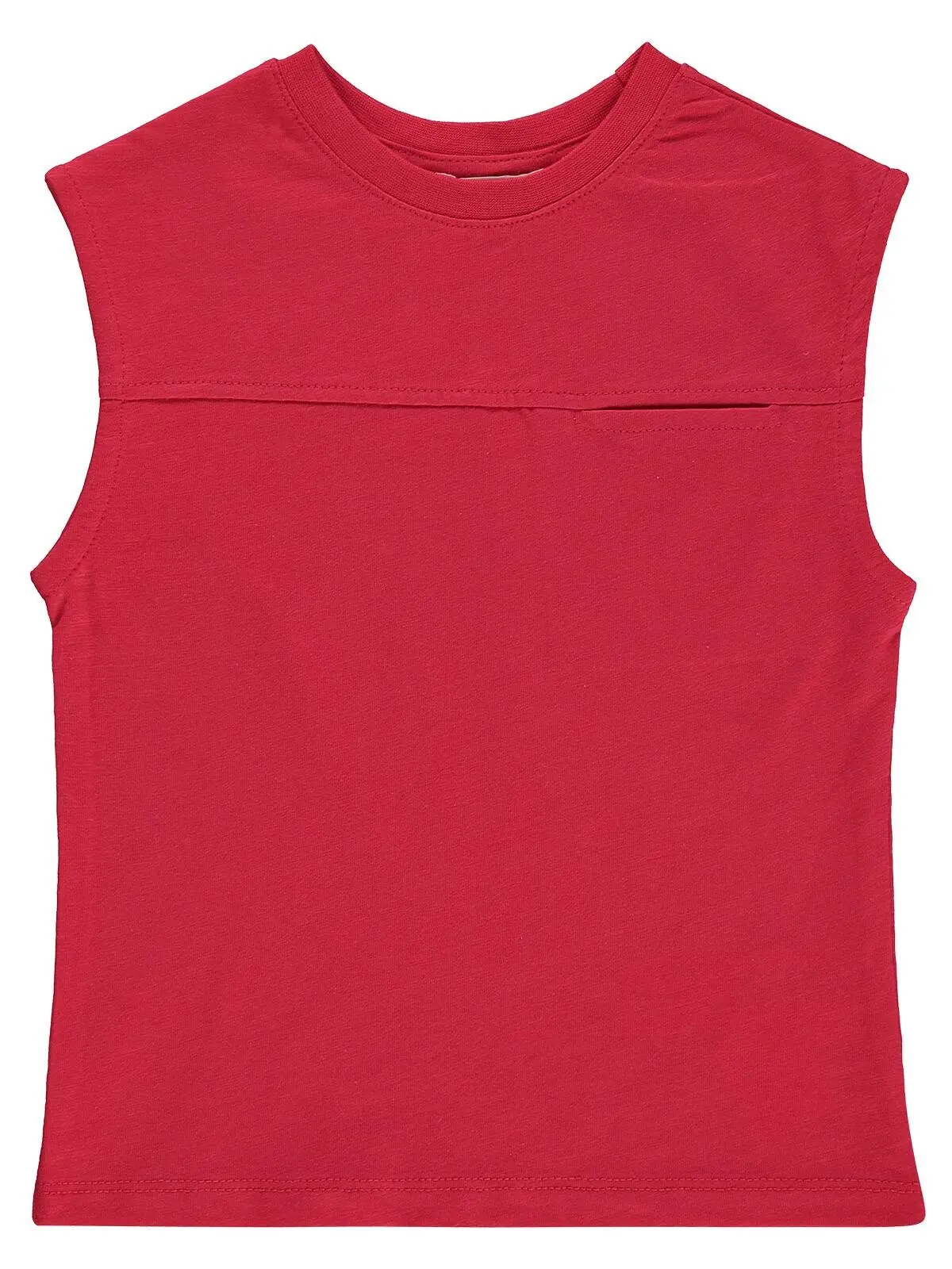 S000562732-20013_1 Civil Boys Basic Zero Sleeve 2/5 Y T-Shirt - Red - Image 1